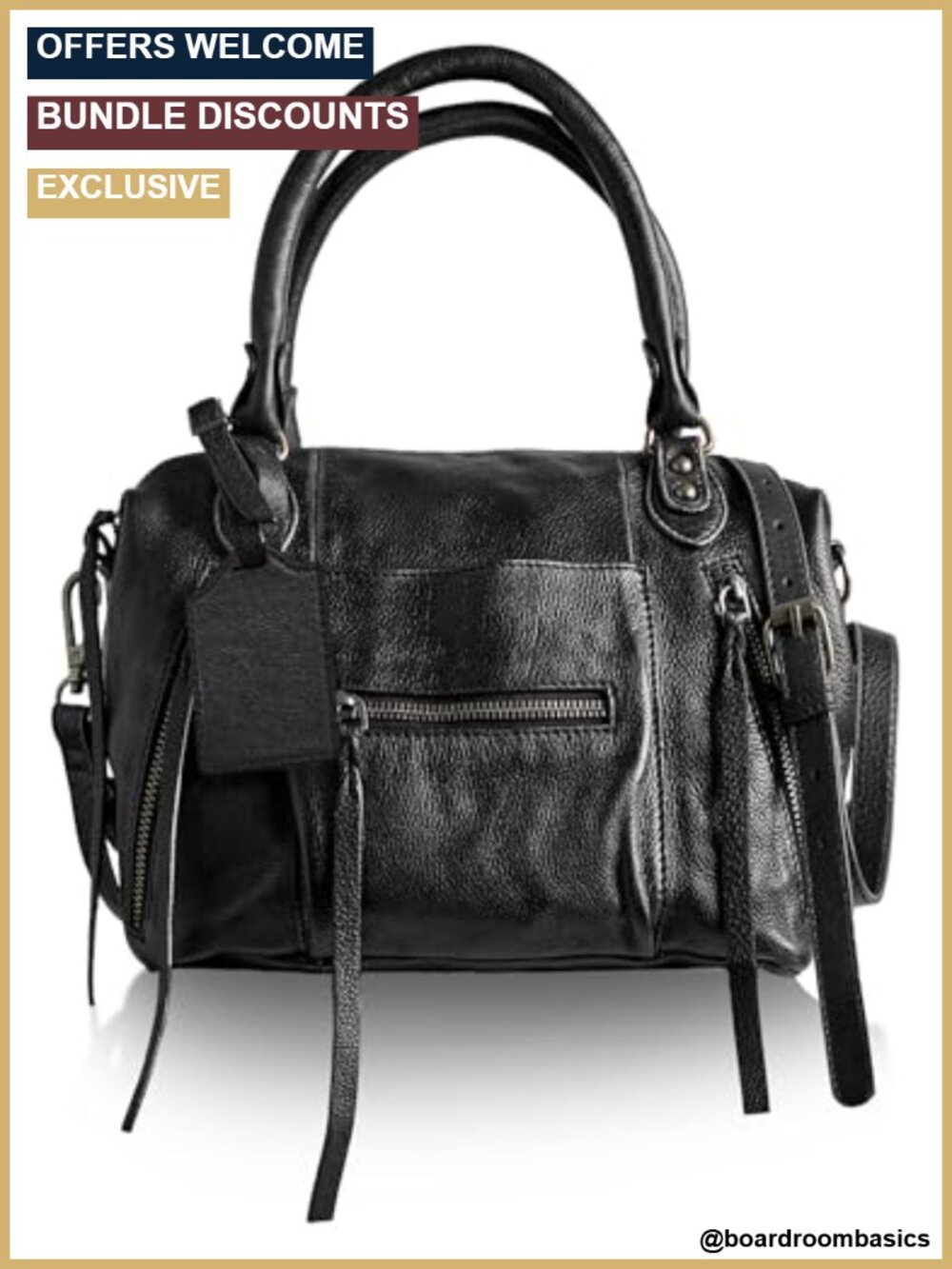 Vegan Leather Mini Tote Bag with Adjustable Dual Straps